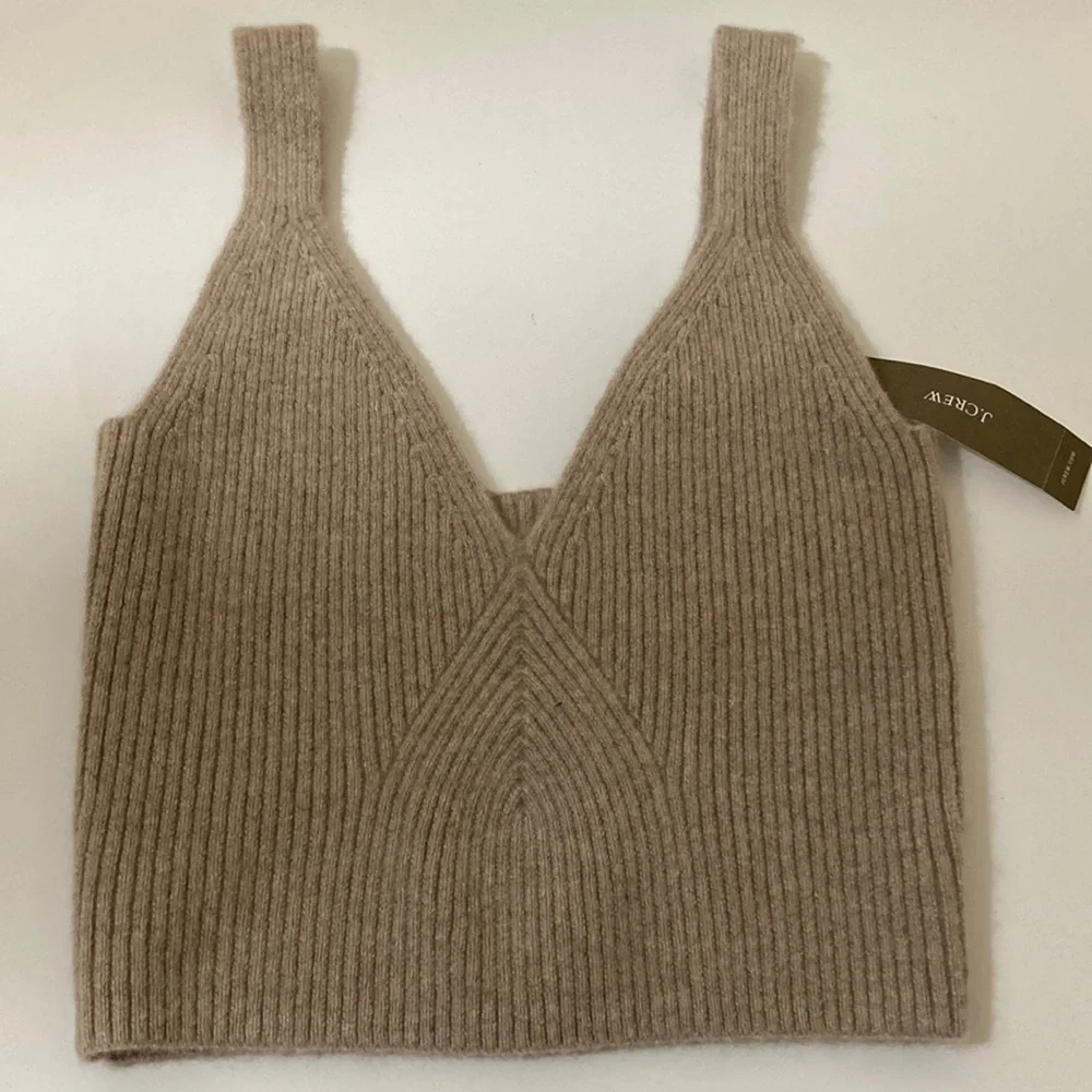 J Crew Cashmere Cropped Sweater Tank Size Extra Small NWT